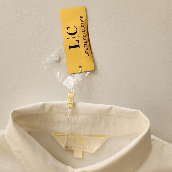 Lizette Collection White hidden Button-down Longsleeve Shirt - Picture 7 of 12
